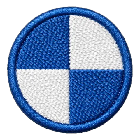 Circular 50 percent coverage patch made by us with even stitch density