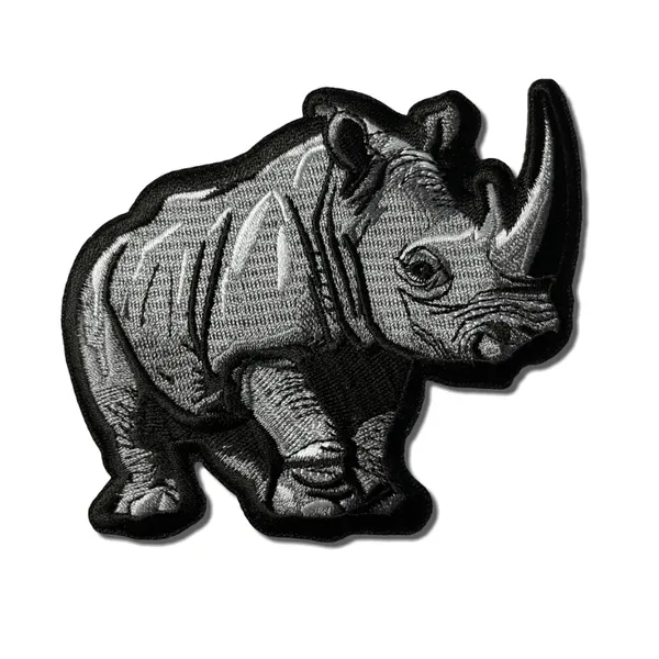 Rhinoceros embroidered patch
